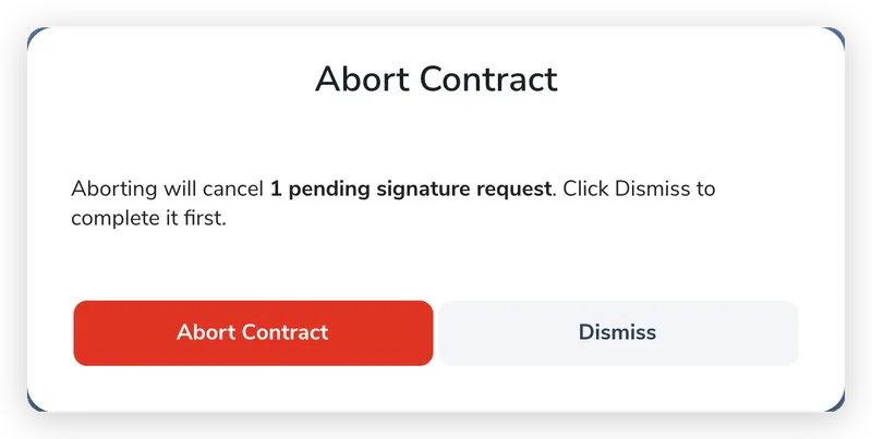 Confirm the abort