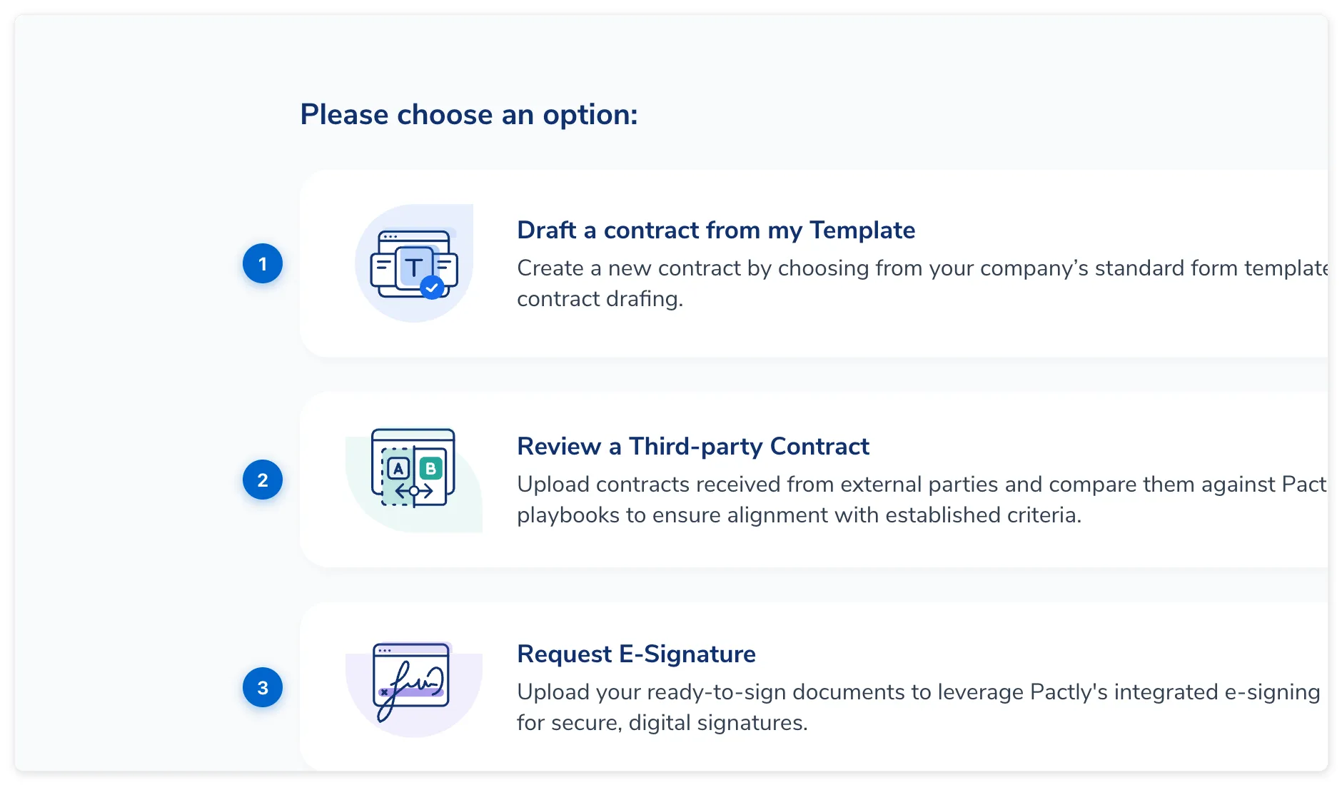 Three ways to create a contract in Pactly