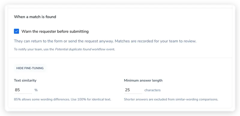 Choose what happens on a match