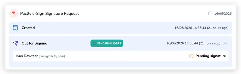 Open the contract with pending signatures