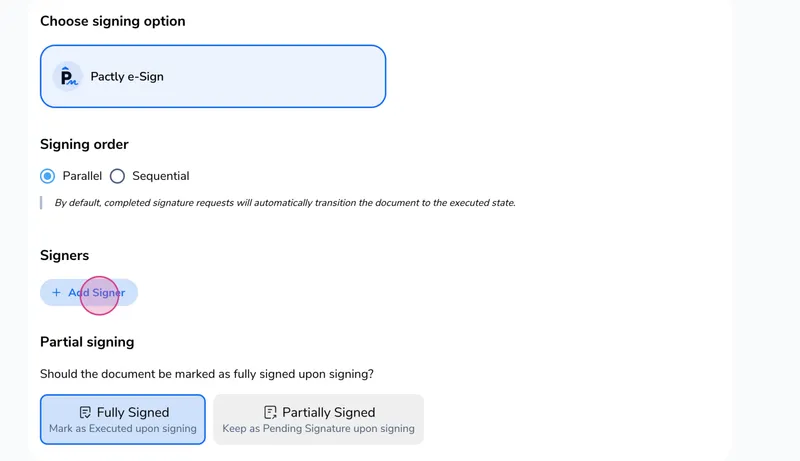 Add your signers