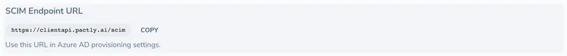 Copy the SCIM Endpoint URL