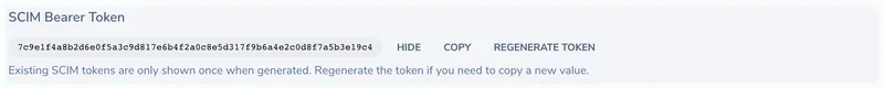 Generate the SCIM Bearer Token
