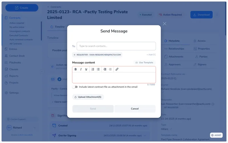 Add recipients and compose your message