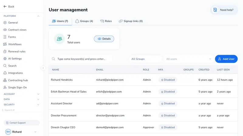 Open User management