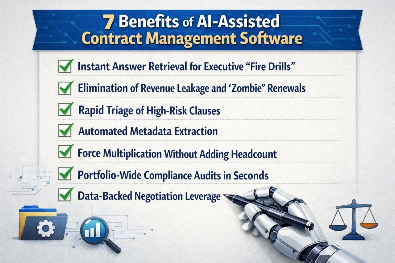 7 Benefits of AI-Assisted Contract Management Software