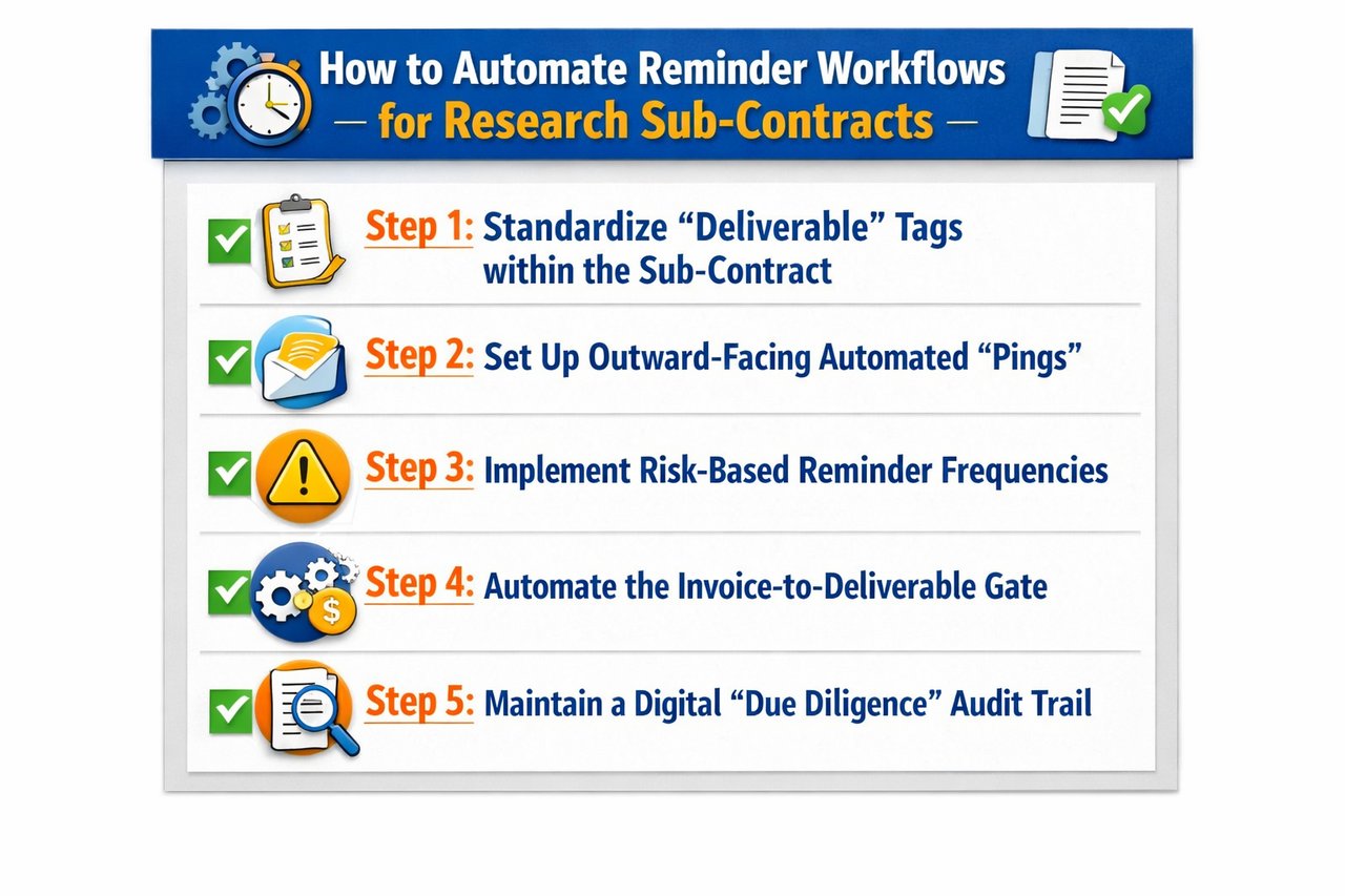5 Steps to Automate Reminder Workflows for Research Sub-Contracts