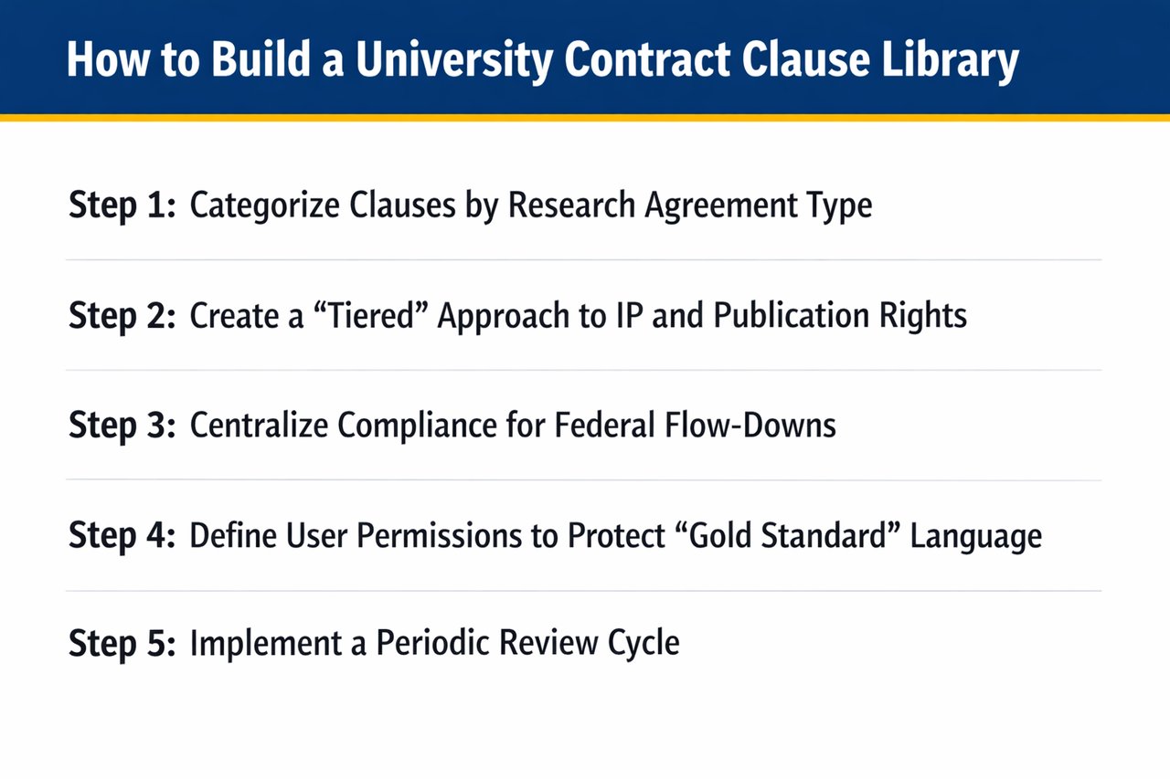 5 steps to Build a University Contract Clause Library