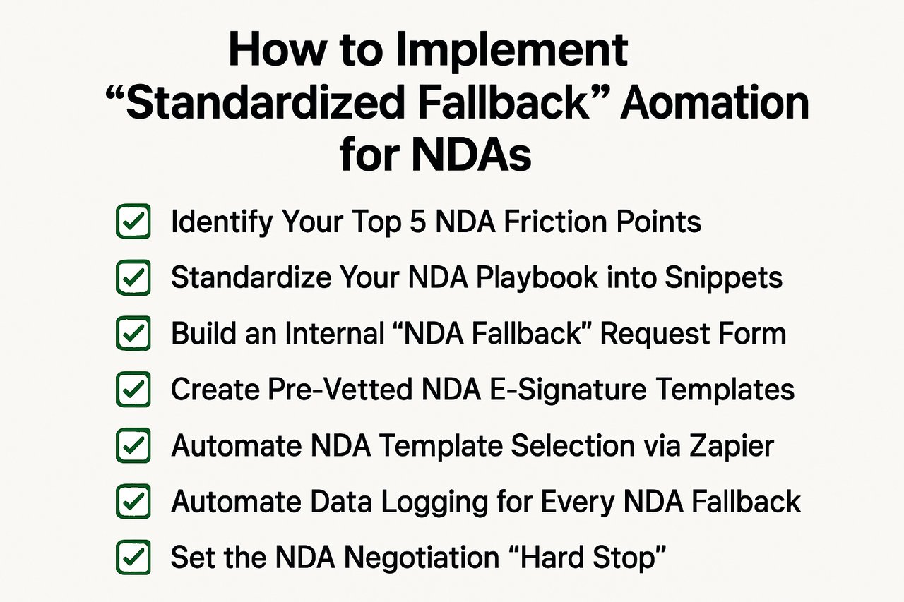 7 steps to implement standardized fallback automation for NDAs