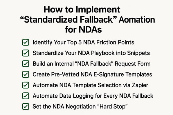 7 steps to implement standardized fallback automation for NDAs