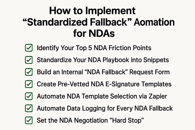 7 steps to implement standardized fallback automation for NDAs
