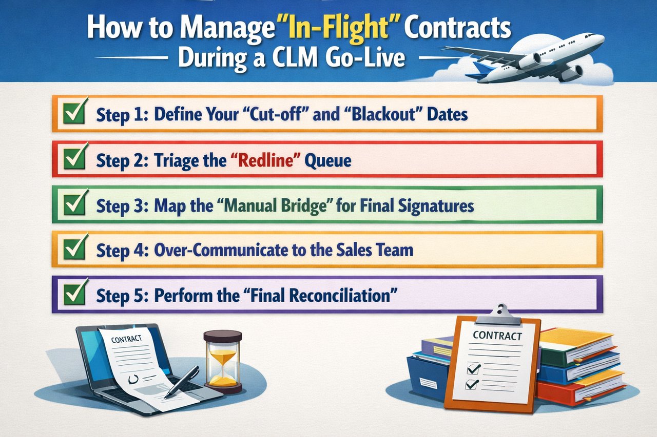 5 steps to Manage In-Flight Contracts During a CLM Go-Live