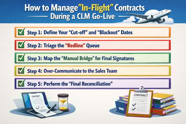 5 steps to Manage In-Flight Contracts During a CLM Go-Live