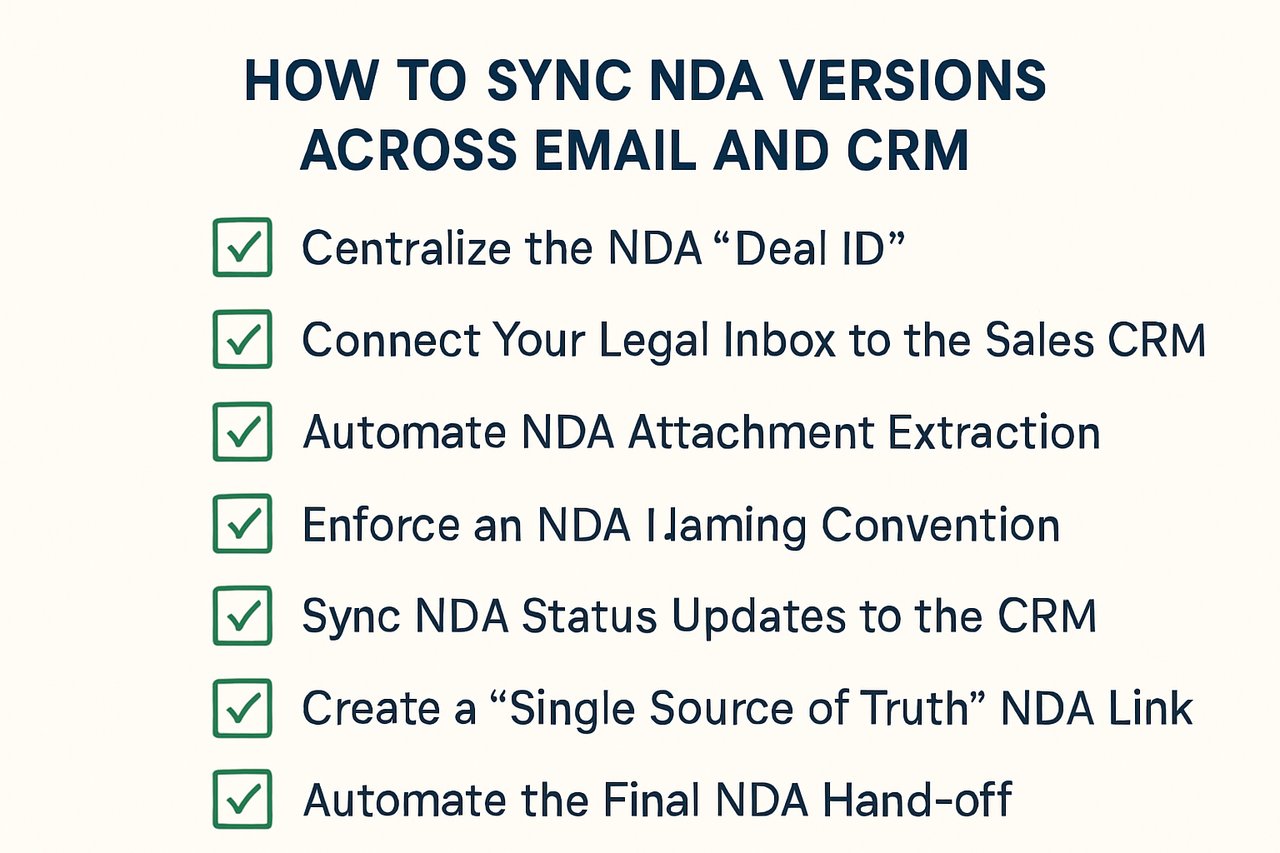 7 step checklist to sync NDA versions across email and CRM