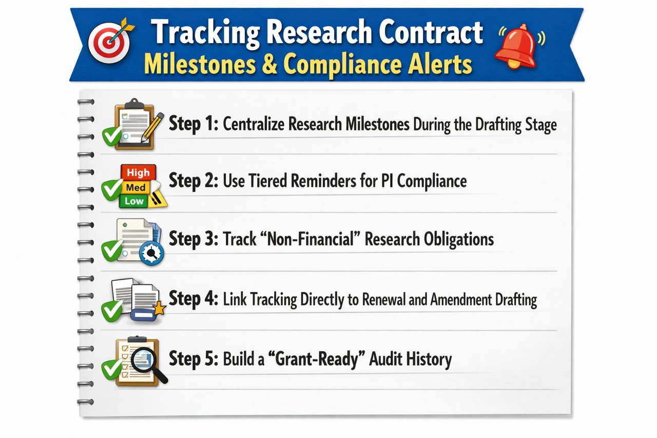 5 Steps to Tracking Research Contract Milestones and Compliance Alerts