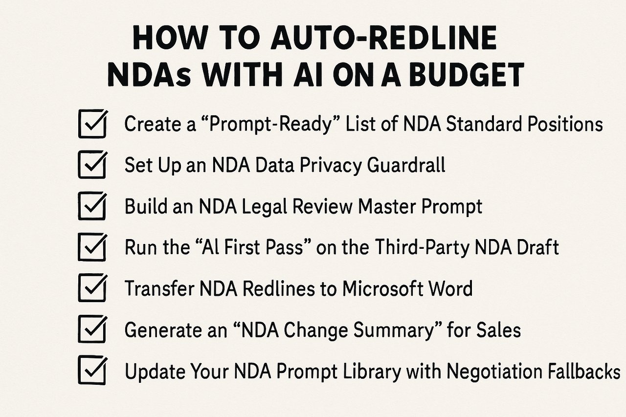 7 steps to Auto-Redline NDAs with AI on a Budget