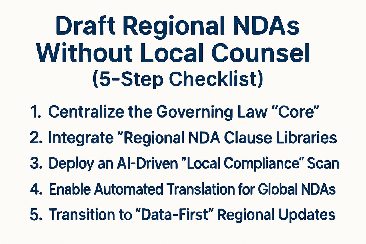 Draft Regional NDAs Without Local Counsel (5-Step Checklist)