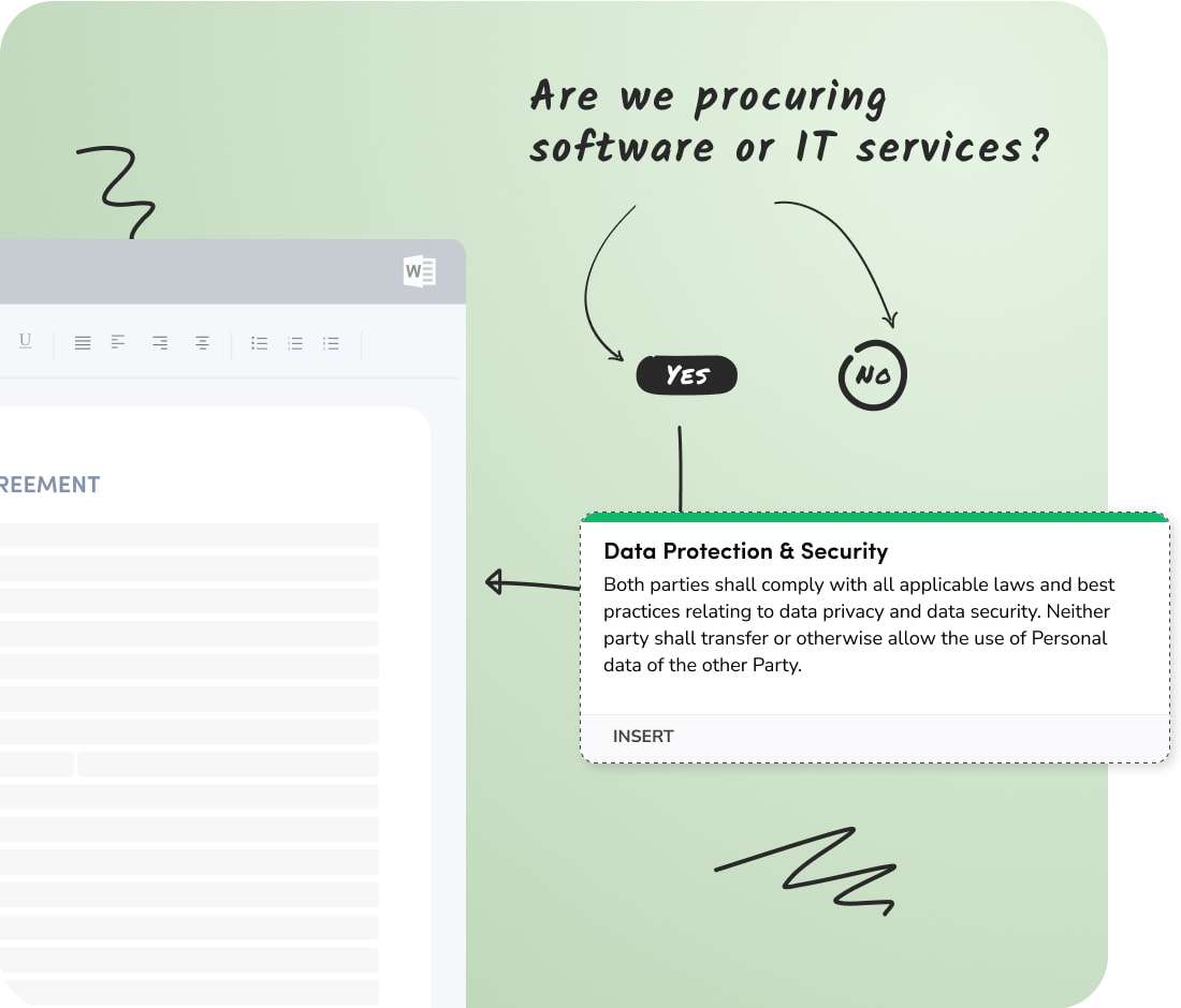 Illustrating how specific clauses can be conditionally inserted or excluded using contract automation with Pactly